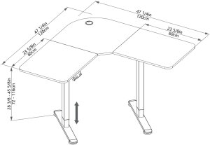 Biurko Triadyn Biurko Narożne WorkBase 1206L Elektryczna Regulacja Wysokości Uchwyt 120x120cm Dąb Rustykalny 9