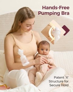 Momcozy Momcozy YN08 (XL) | Biustonosz do laktatora typu Hands-Free | Beżowy 2