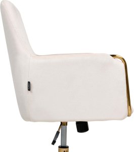 Krzesło biurowe Beliani Krzesło obrotowe ALTONA Welur Złamana biel 6