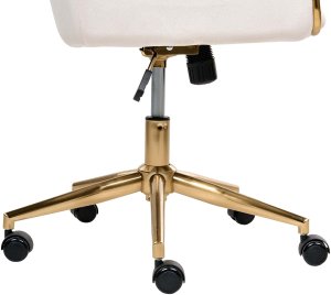 Krzesło biurowe Beliani Krzesło obrotowe ALTONA Welur Złamana biel 8