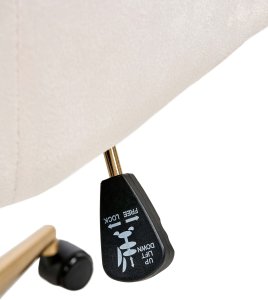 Krzesło biurowe Beliani Krzesło obrotowe ALTONA Welur Złamana biel 9