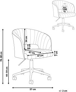 Krzesło biurowe Beliani Krzesło obrotowe KATONAH Welur Różowy 3