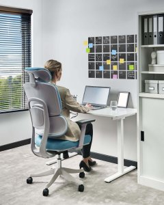 Krzesło biurowe Beliani Fotel biurowy Obrotowy VISCOUNT Niebieski 4