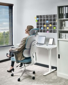 Krzesło biurowe Beliani Fotel biurowy Obrotowy VISCOUNT Niebieski 5