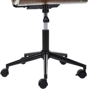 Krzesło biurowe Beliani Fotel biurowy ciemne drewno z białym MENESHA 10