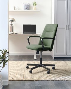 Krzesło biurowe Beliani Krzesło biurowe Obrotowy CAROGA Ciemnozielony 2