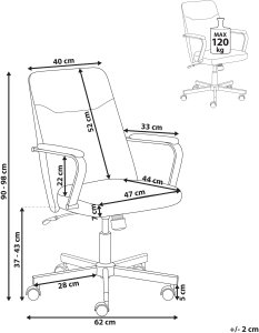 Krzesło biurowe Beliani Krzesło biurowe Obrotowy CAROGA Ciemnozielony 3