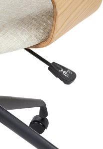 Krzesło biurowe Beliani Fotel biurowy lniany jasne drewno z jasnobeżowym NOVATO 9