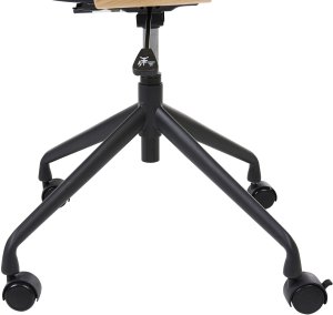 Krzesło biurowe Beliani Fotel biurowy lniany jasne drewno z jasnobeżowym NOVATO 10