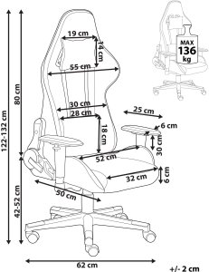 Fotel Beliani Krzesło biurowe regulowane czarne WARRIOR 3