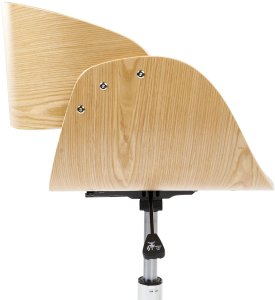 Krzesło biurowe Beliani Fotel biurowy jasne drewno z białym PALATKA 5