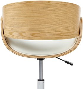 Krzesło biurowe Beliani Fotel biurowy jasne drewno z białym PALATKA 6