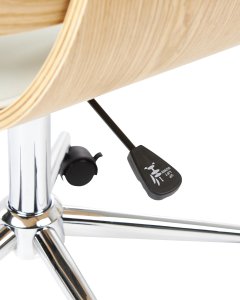 Krzesło biurowe Beliani Fotel biurowy jasne drewno z białym PALATKA 9