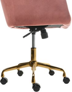 Krzesło biurowe Beliani Krzesło obrotowe PALMDALE Welur Różowy 10