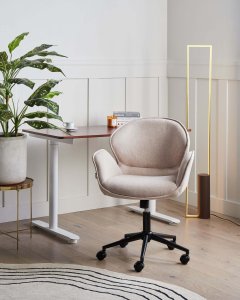 Krzesło biurowe Beliani Krzesło obrotowe BELMAR Beżowoszary 2