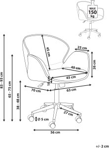 Krzesło biurowe Beliani Krzesło obrotowe BELMAR Beżowoszary 3