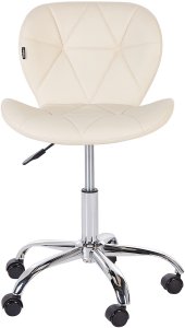 Krzesło biurowe Beliani Krzesło biurowe ze sztucznej skóry beżowe VALETTA 4