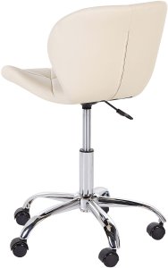 Krzesło biurowe Beliani Krzesło biurowe ze sztucznej skóry beżowe VALETTA 5