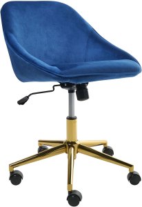 Krzesło biurowe Beliani Krzesło obrotowe BARDSDALE Welur Granatowy 4