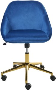 Krzesło biurowe Beliani Krzesło obrotowe BARDSDALE Welur Granatowy 5