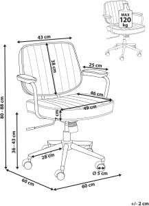 Krzesło biurowe Beliani Krzesło obrotowe BERNE Beżowy 3