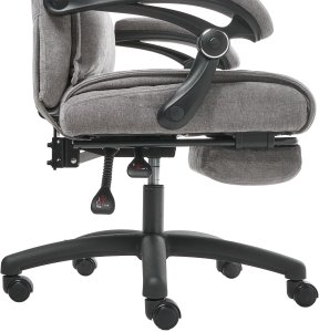 Krzesło biurowe Beliani Fotel biurowy Z wysuwanym podnóżkiem EATON Szenil Szary 12