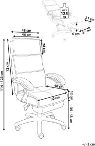 Krzesło biurowe Beliani Fotel biurowy Z wysuwanym podnóżkiem EATON Szenil Szary 3
