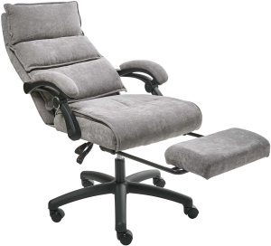 Krzesło biurowe Beliani Fotel biurowy Z wysuwanym podnóżkiem EATON Szenil Szary 6