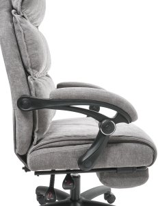 Krzesło biurowe Beliani Fotel biurowy Z wysuwanym podnóżkiem EATON Szenil Szary 10