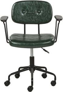 Krzesło biurowe Beliani Krzesło biurowe regulowane ciemnozielone ALGERITA 4