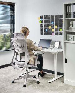 Krzesło biurowe Beliani Fotel biurowy Obrotowy PARTNER Szary 4