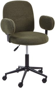 Krzesło biurowe Beliani Krzesło biurowe boucle ciemnozielone MORAGA 4