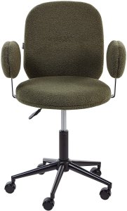 Krzesło biurowe Beliani Krzesło biurowe boucle ciemnozielone MORAGA 5
