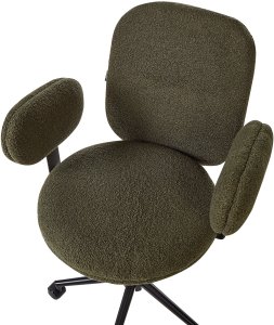 Krzesło biurowe Beliani Krzesło biurowe boucle ciemnozielone MORAGA 7