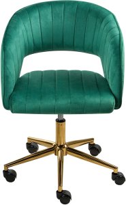 Krzesło biurowe Beliani Krzesło obrotowe KATONAH Welur Zielony 4