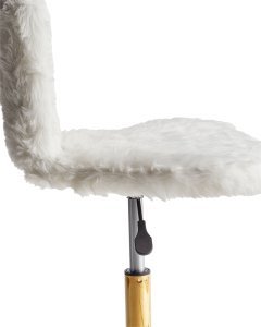 Krzesło biurowe Beliani Krzesło biurowe regulowane sztuczne futro białe MARGATE 5