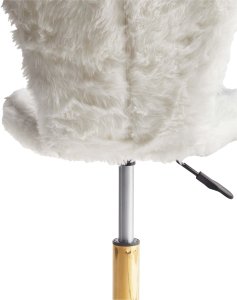 Krzesło biurowe Beliani Krzesło biurowe regulowane sztuczne futro białe MARGATE 6