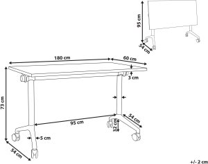 Biurko Beliani Cavi Białe 180 cm x 60 cm 3