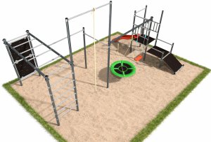 Plum Duży plac zabaw ogrodowy DUMO MAX siłownia dla dzieci, monkey bar, zjeżdżalnia 2