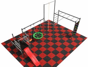 Plum Duży plac zabaw ogrodowy DUMO MAX siłownia dla dzieci, monkey bar, zjeżdżalnia 3