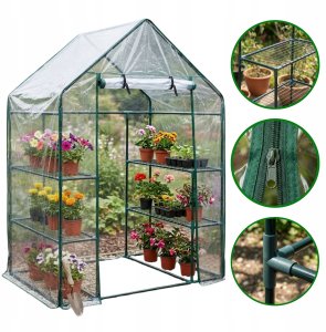 Majowo Mini szklarnia foliowa z półkami MIVA, 143 x 73 x 195 cm 11