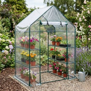 Majowo Mini szklarnia foliowa z półkami MIVA, 143 x 73 x 195 cm 9