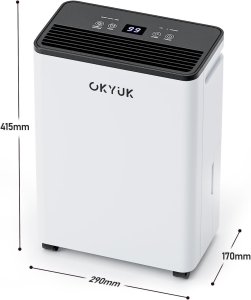 OKYUK Elektryczny osuszacz powietrza 10L cichy 32dB 25m łazienka piwnica 4