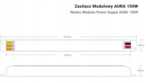 Zasilacz Zasilacz modułowy LED szybkozłączki AURA 12V 150W 12,5A Poltronic PB046775 2
