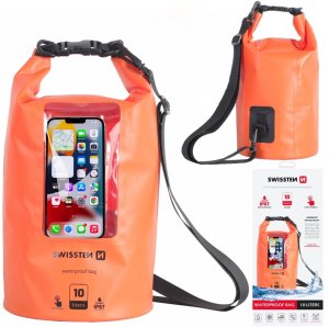 TORBA WODOSZCZELNA WOREK WODOODPORNY 10L SWISSTEN etui na telefon na kajak 3