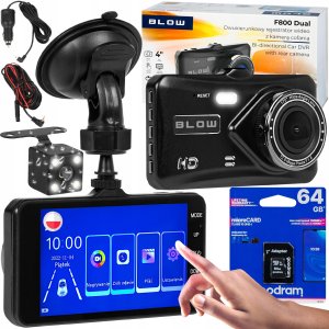 Wideorejestrator Blow WIDEOREJESTRATOR SAMOCHODOWY KAMERA COFANIA FULL HD 1080p DWIE KAMERY KARTA 5