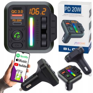 Transmiter FM Blow TRANSMITER SAMOCHODOWY BLUETOOTH 5.3 FM RGB ŁADOWARKA PD 20W QC 3.0 USB-C 2