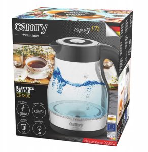Czajnik Camry Czajnik elektryczny bezprzewodowy szklany 1,7L 2200W LED 12