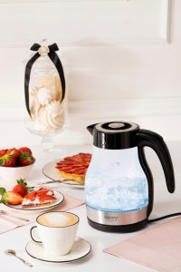 Czajnik Camry Czajnik elektryczny bezprzewodowy szklany 1,7L 2200W LED 9