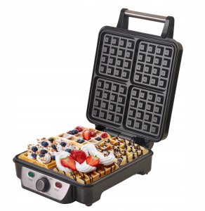 Duża gofrownica 1500W 4 GOFRY chrupiące Termostat REGULACJA TEMPERATURY - 17478912555 10